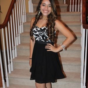 White and Black Homecoming Dress